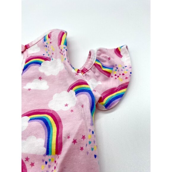 Childrens Place Rainbow Summer Romper Size 2T 24m Pink Sleeveless Elastic Waist - Picture 5 of 7